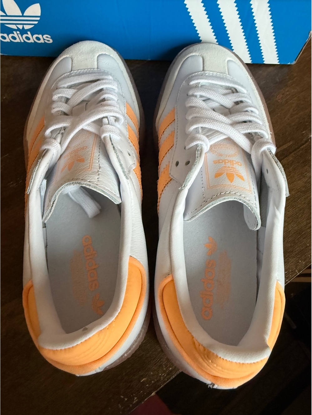 Adidas Samba Retro Women’s Sneakers White and Orange - Picture 8 of 11
